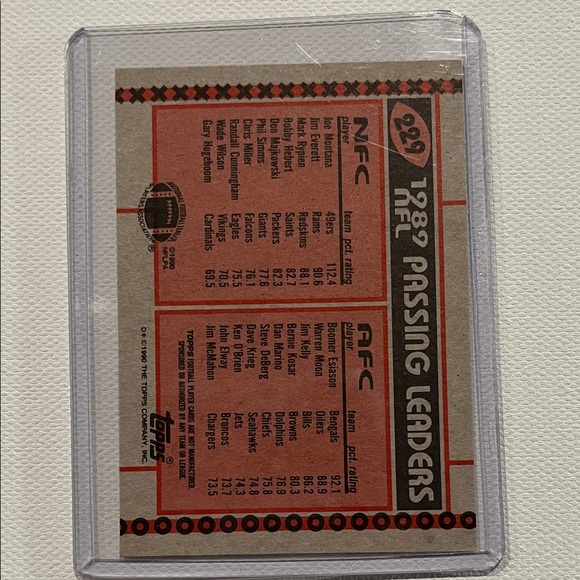 1990 Topps Ronnie Lott & Passing Leaders (Montana / Esiason) with DISCLAIMER - Picture 5 of 7